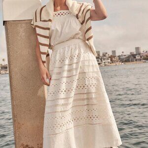 Tuckernuck x Studio McGee White Cotton Eyelet Laurel Skirt